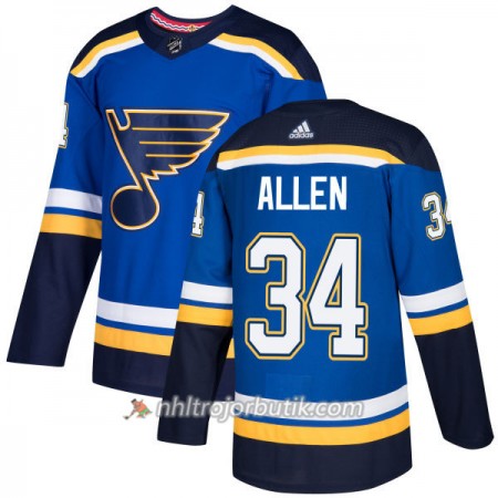 Män Ishockey St. Louis Blues Tröja Jake Allen 34 Adidas 2017-2018 Blå Authentic